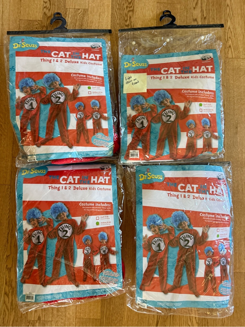 Dr. Seuss Thing 1 & 2 Kids Costume - Red Suit with Blue Wig